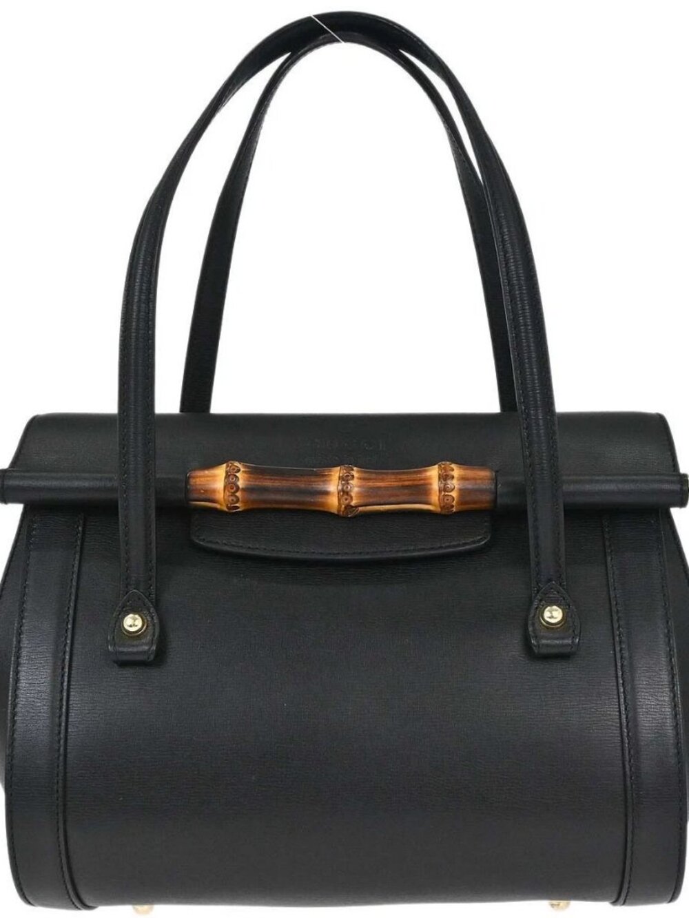 Gucci Black Leather Bamboo